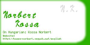 norbert kossa business card